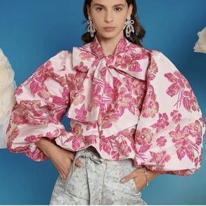 SISTER JANE Galaxy Bloom Bow Blouse, S